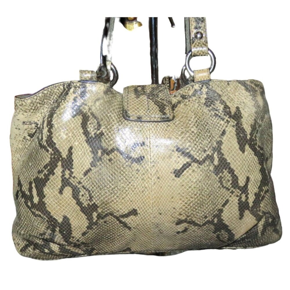 Coach Soho Embossed Exotic Leather Satchel Buckle Strap Snap Closure Carryall - Picture 2 of 13